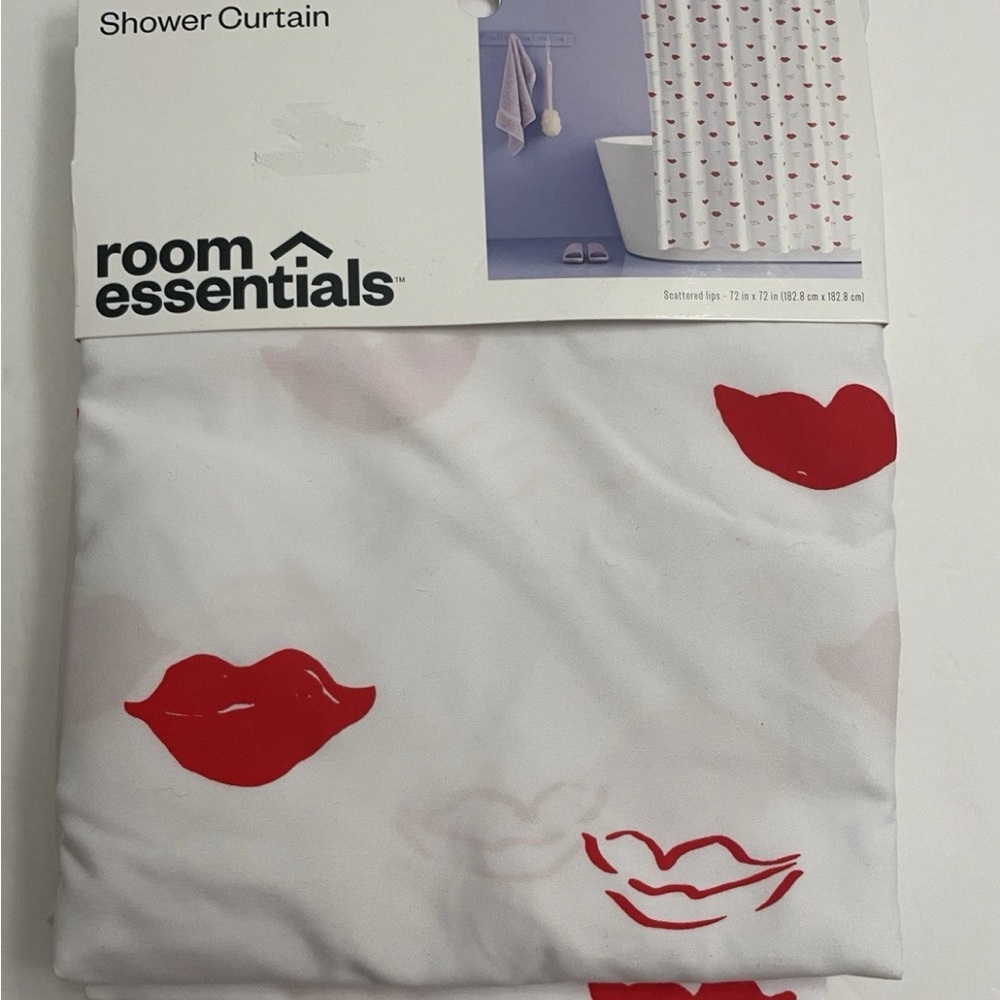 Room Essentials Red Lips Shower Curtain